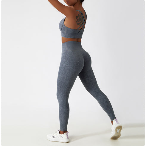 Floral Pattern Sports Yoga Vest Women's Activewear Sets