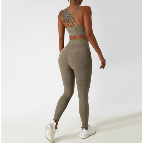 Floral Pattern Sports Yoga Vest Women's Activewear Sets