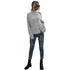 High Neck Pullover Women's Ripped Knit Sweater
