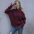 High Neck Pullover Women's Ripped Knit Sweater