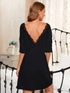 High Stretchy Women's Black Nightwear Nightdress Dress