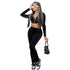 Hooded Women's Two Piece Outfits Velour Tracksuits Set