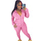 Hooded Zip Up Sportswear Women's Two Piece Outfits