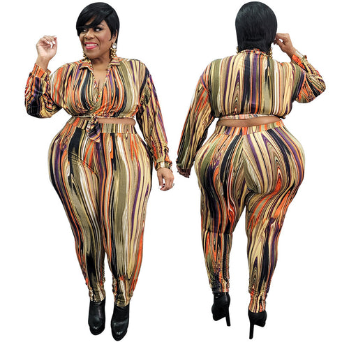 Hot Sale Plus Size Women's Stylish Two Piece Outfits