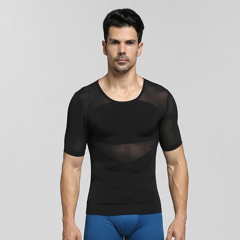 Hot Sale Thin Men's Tummy Thermal Short Sleeve Shapewear