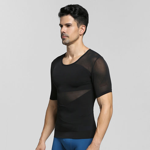 Hot Sale Thin Men's Tummy Thermal Short Sleeve Shapewear