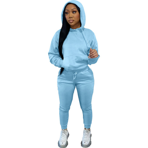 Individuality Women's Hoodie Sports Pants Two Piece Outfit