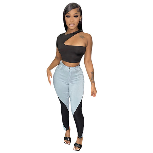 Individuality Women's Sexy Two Piece Outfits T-shirt Pants