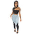 Individuality Women's Sexy Two Piece Outfits T-shirt Pants