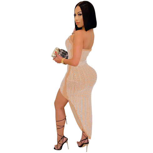 Irregularity Women's Glitter Off Shoulder Bodycon Dresses