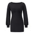 Knitted Hip Wrap Women's Party Sweater Dress