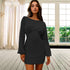 Knitted Hip Wrap Women's Party Sweater Dress