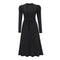 Knitted Long Sleeves Round Collar Women's Sweater Dress