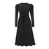 Knitted Long Sleeves Round Collar Women's Sweater Dress