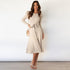 Knitted Long Sleeves Round Collar Women's Sweater Dress