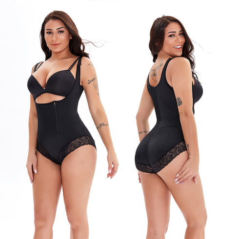 Lace Women's Butt Lifter Side Zip Latex Body Shaper