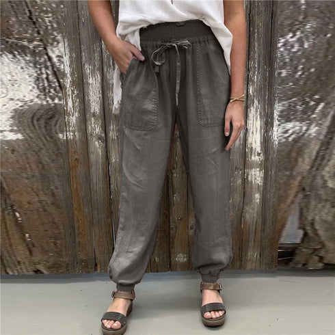 Lantern Casual Pants Women's Pure Color Trousers