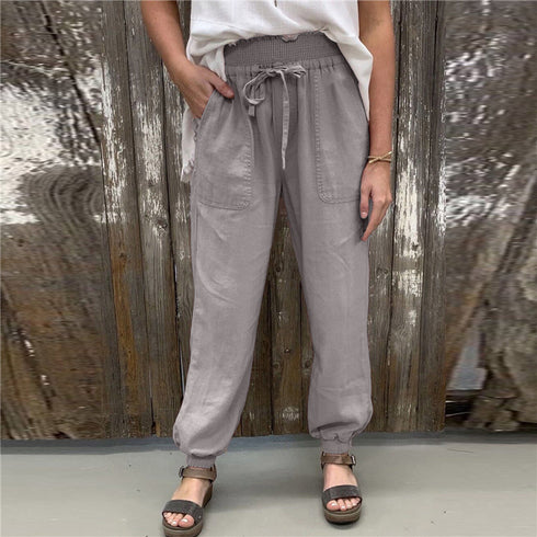 Lantern Casual Pants Women's Pure Color Trousers