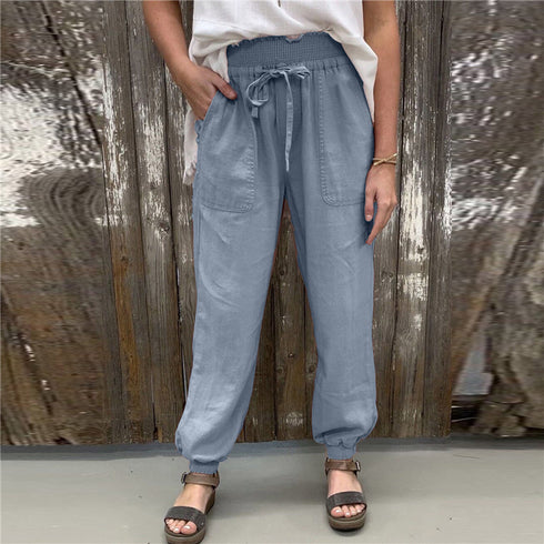 Lantern Casual Pants Women's Pure Color Trousers