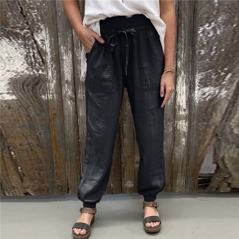 Lantern Casual Pants Women's Pure Color Trousers