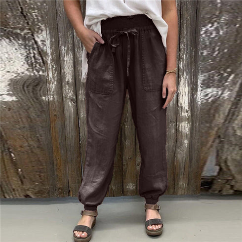 Lantern Casual Pants Women's Pure Color Trousers