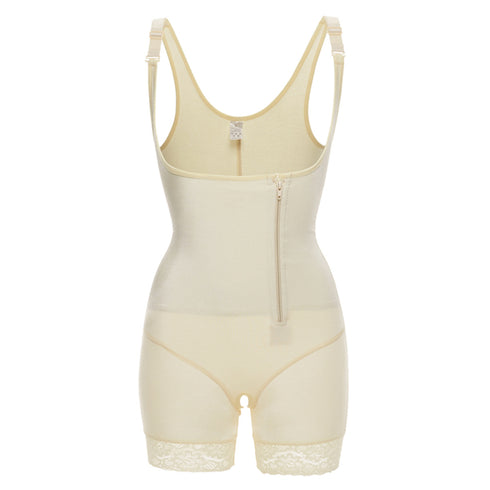 Latex Women's Open Bust Lace Body Shaper with Straps