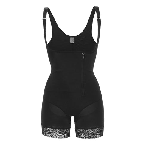 Latex Women's Open Bust Lace Body Shaper with Straps