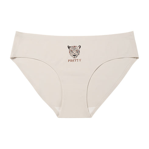 Leopard Letter Print Sport Women's Briefs Panties