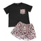 Leopard Patchwork Women's Shorts Loungewear Pajama Sets