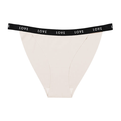 Letter Print Women's Mid Waisted Underwear Brief Panties
