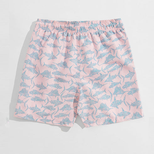 Lightweight Men's Loose Fit Funny Printed Quick Dry Swim Shorts