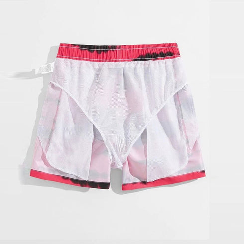 Lightweight Men's Loose Fit Funny Printed Quick Dry Swim Shorts