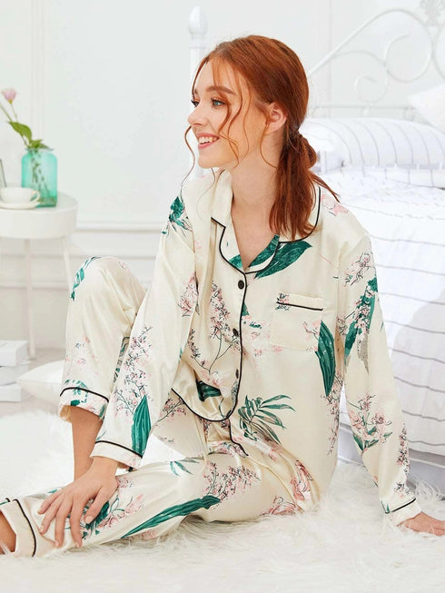 Long Sleeve Sleepwear Women's Loungewear Pant Pajama Sets
