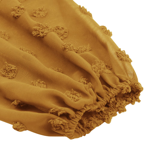 Long Sleeve V Neck High Waist Floral Chiffon Dress for Women