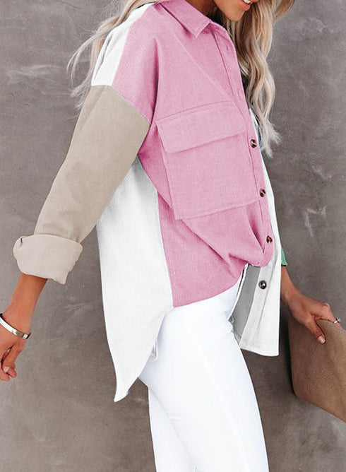 Loose Button Casual Long Sleeve Shirt for Women