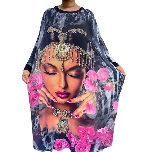 Loose Casual Print Women's Plus Size Maxi Dresses