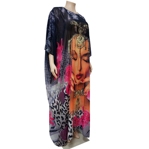 Loose Casual Print Women's Plus Size Maxi Dresses