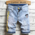 Summer Comfortable Mid Waisted Men's Patched Jean Shorts