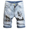 Summer Comfortable Mid Waisted Men's Patched Jean Shorts