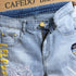 Summer Comfortable Mid Waisted Men's Patched Jean Shorts