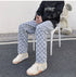 Loose Fashion Men's Plaid Denim Jeans