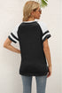 Loose Fashion Stripes Color Matching T-shirt for Women
