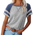 Loose Fashion Stripes Color Matching T-shirt for Women