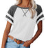 Loose Fashion Stripes Color Matching T-shirt for Women