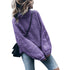 Loose High Neck Hollow Out Loophole Women's Knit Sweaters