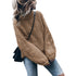 Loose High Neck Hollow Out Loophole Women's Knit Sweaters