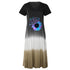 Loose Individuality Clashing Short Sleeve Skirt for Women