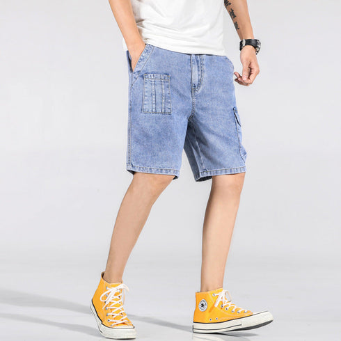 Loose Mid Waisted Plus Size Denim Shorts For Men