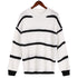 Loose Pullover Round Collar Stripe Sweater Women's Knit Tops