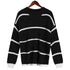 Loose Pullover Round Collar Stripe Sweater Women's Knit Tops